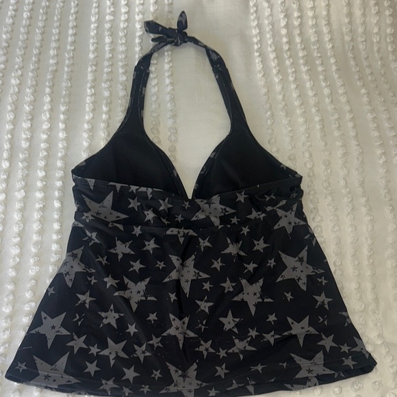 Black and Gray Star Bathing Suit Halter Top - Picture 2 of 3